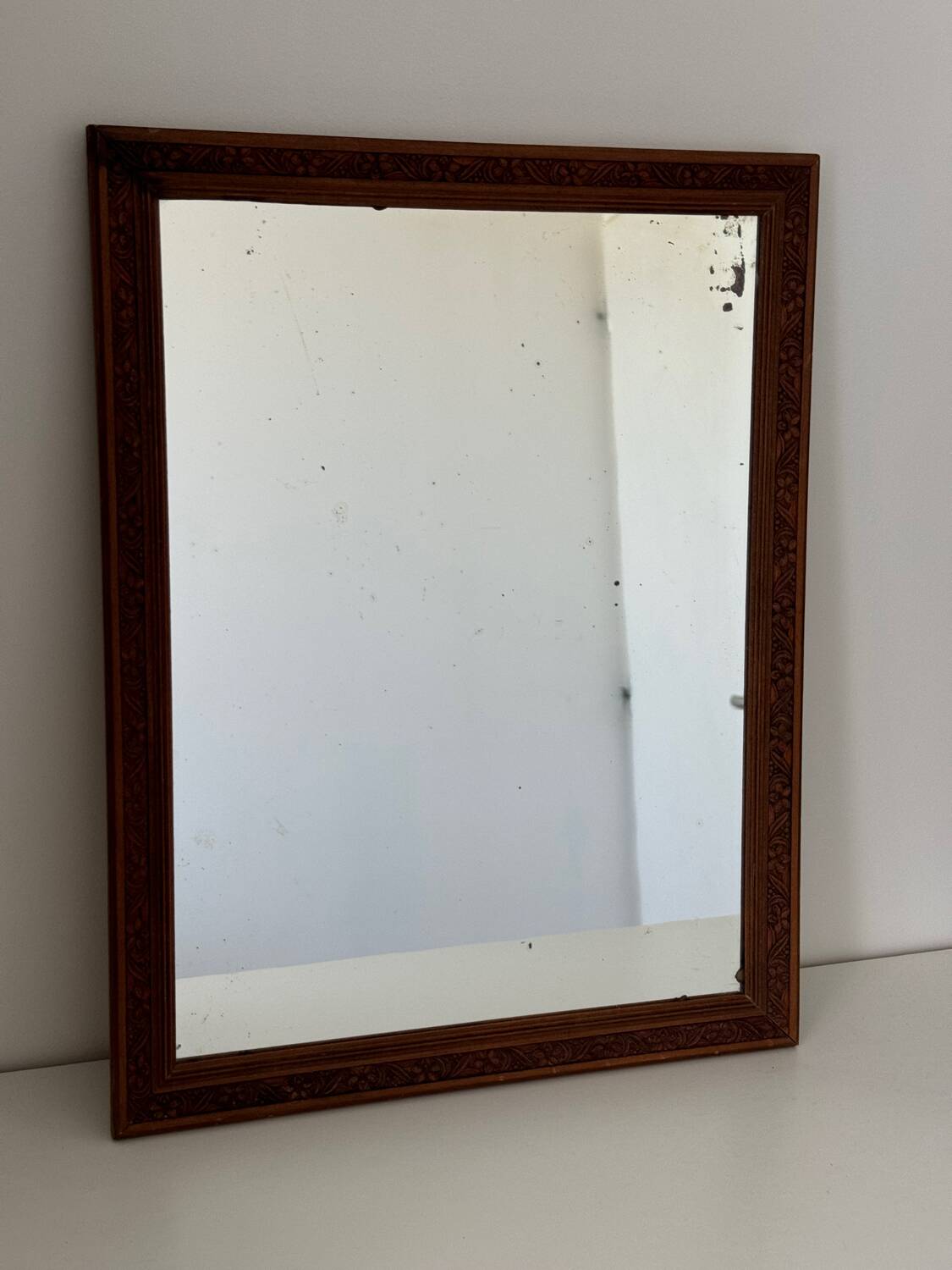 Vintage art deco / art nouveau wooden mirror