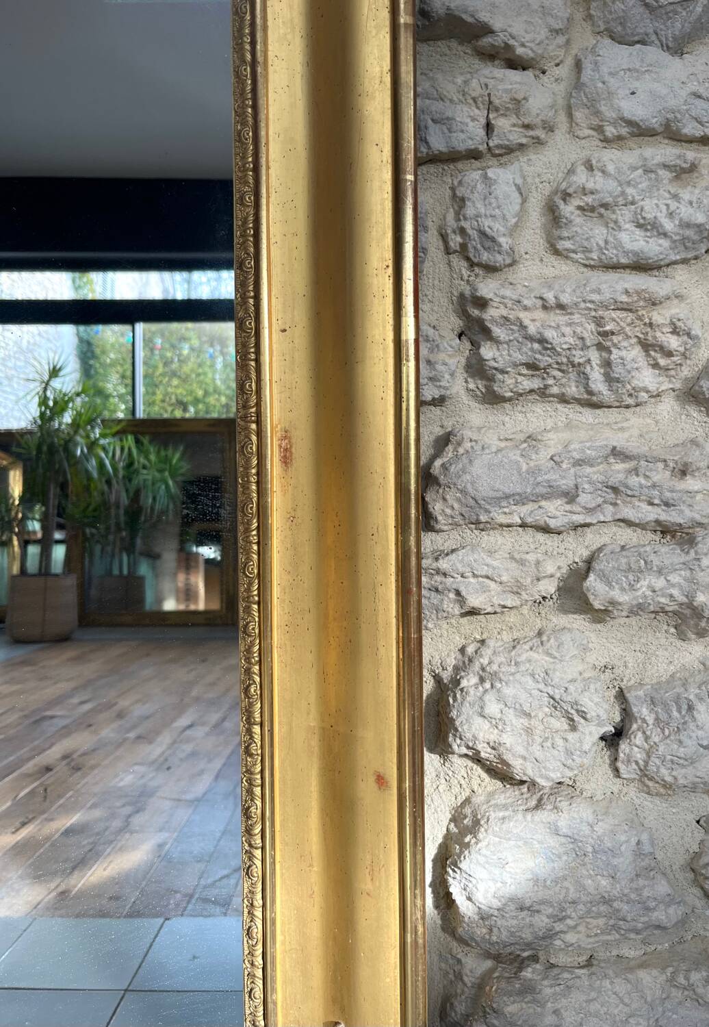 Empire period fireplace mirror, sublime gold leaf, 127cm/106cm
