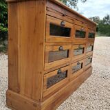 Grain chest of drawers with 9 glass drawers