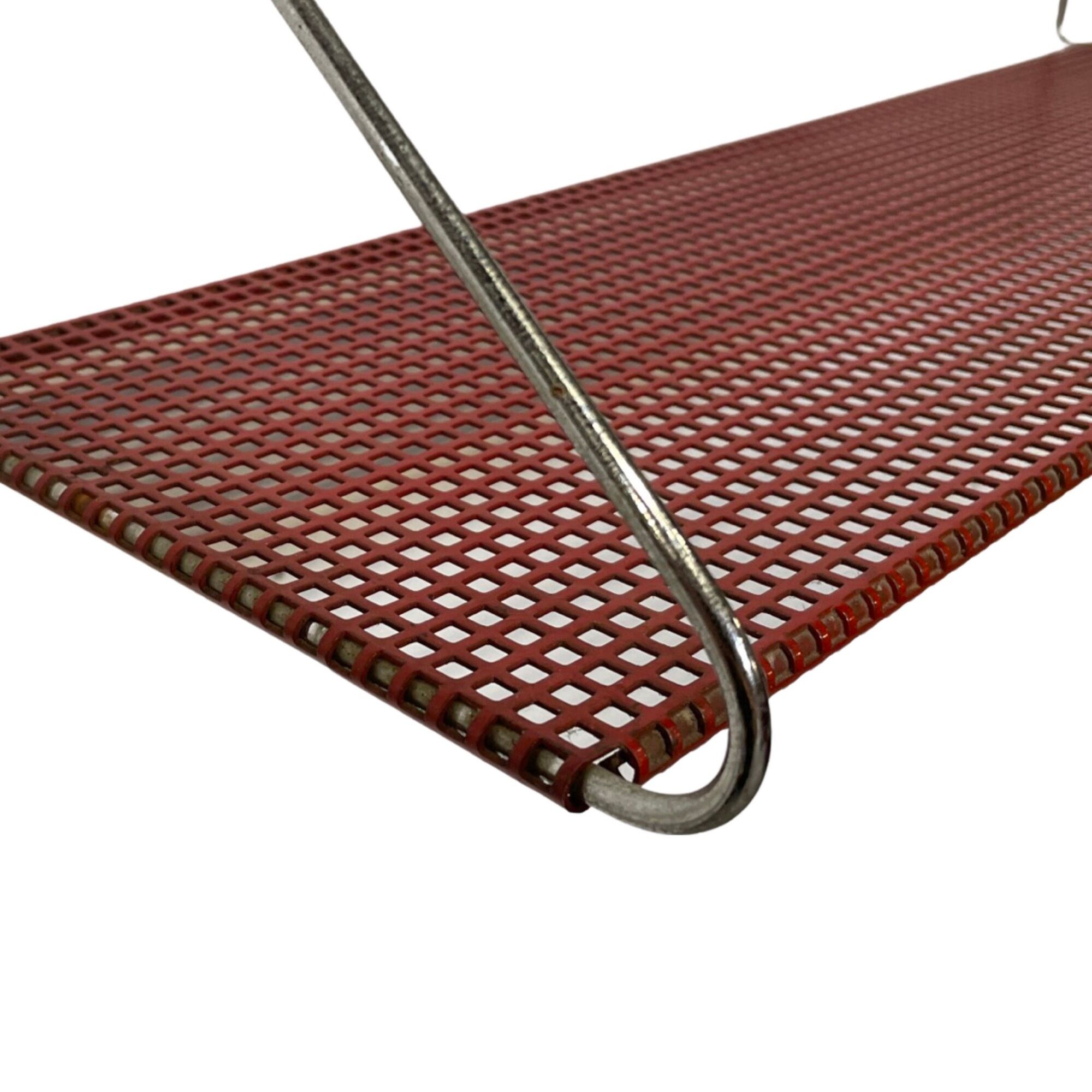 Wall rack 0  Pilastro by Tjerk Reijenga red perforated red wall rack 1960