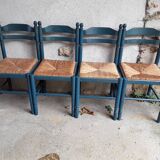 4 vintage mulched chairs