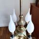 Large Italian-style gold metal lamp H73cm