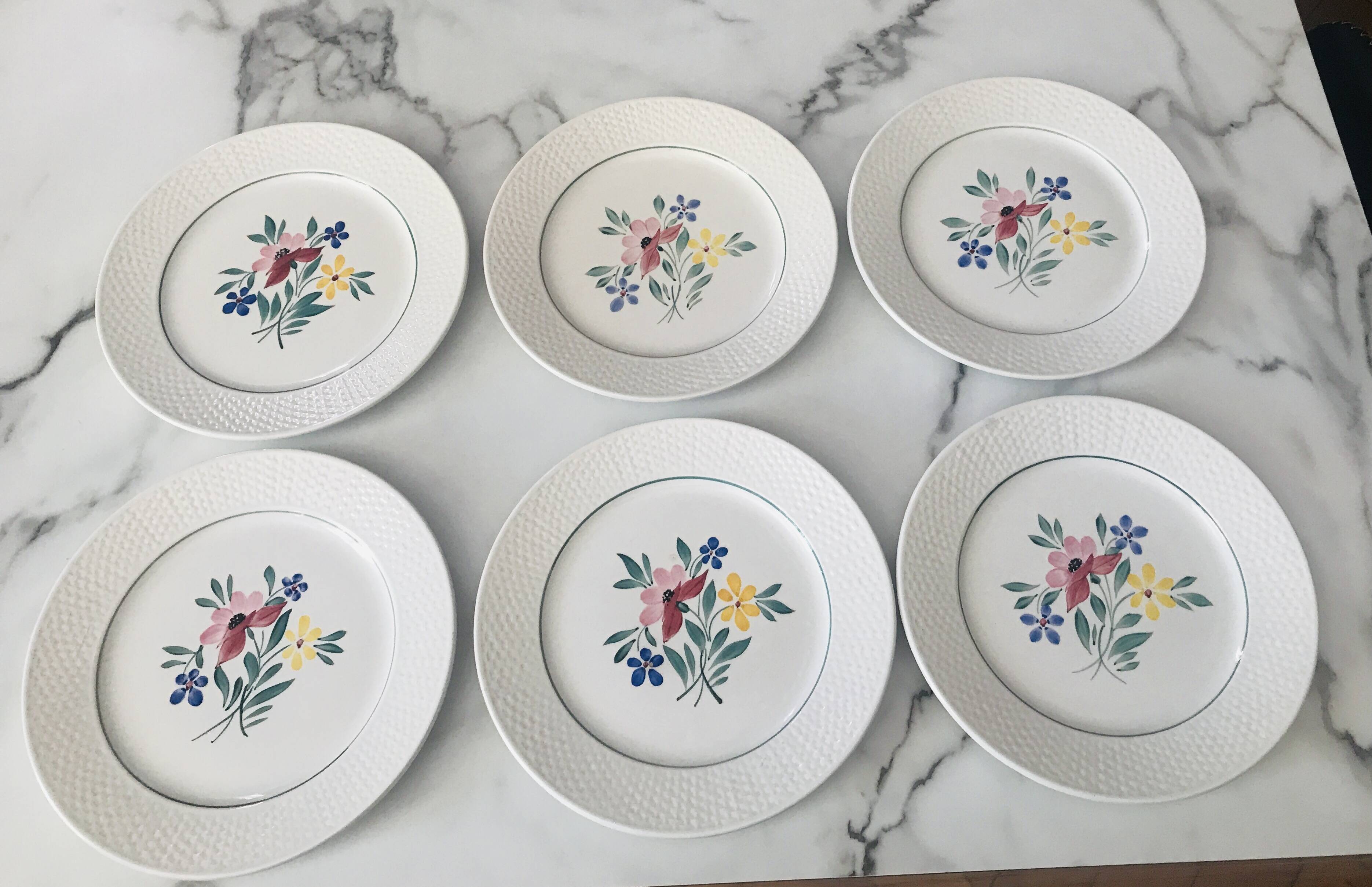 Fabiola Digoin Sarreguemines flat plates from the 50s