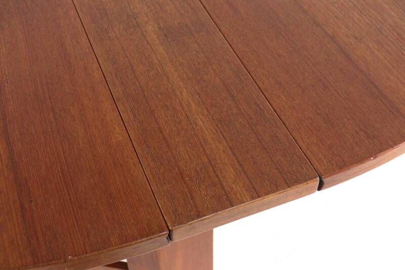 Table de salle à manger pliante en teck danois « Skovlund » - style moderne du milieu du siècle