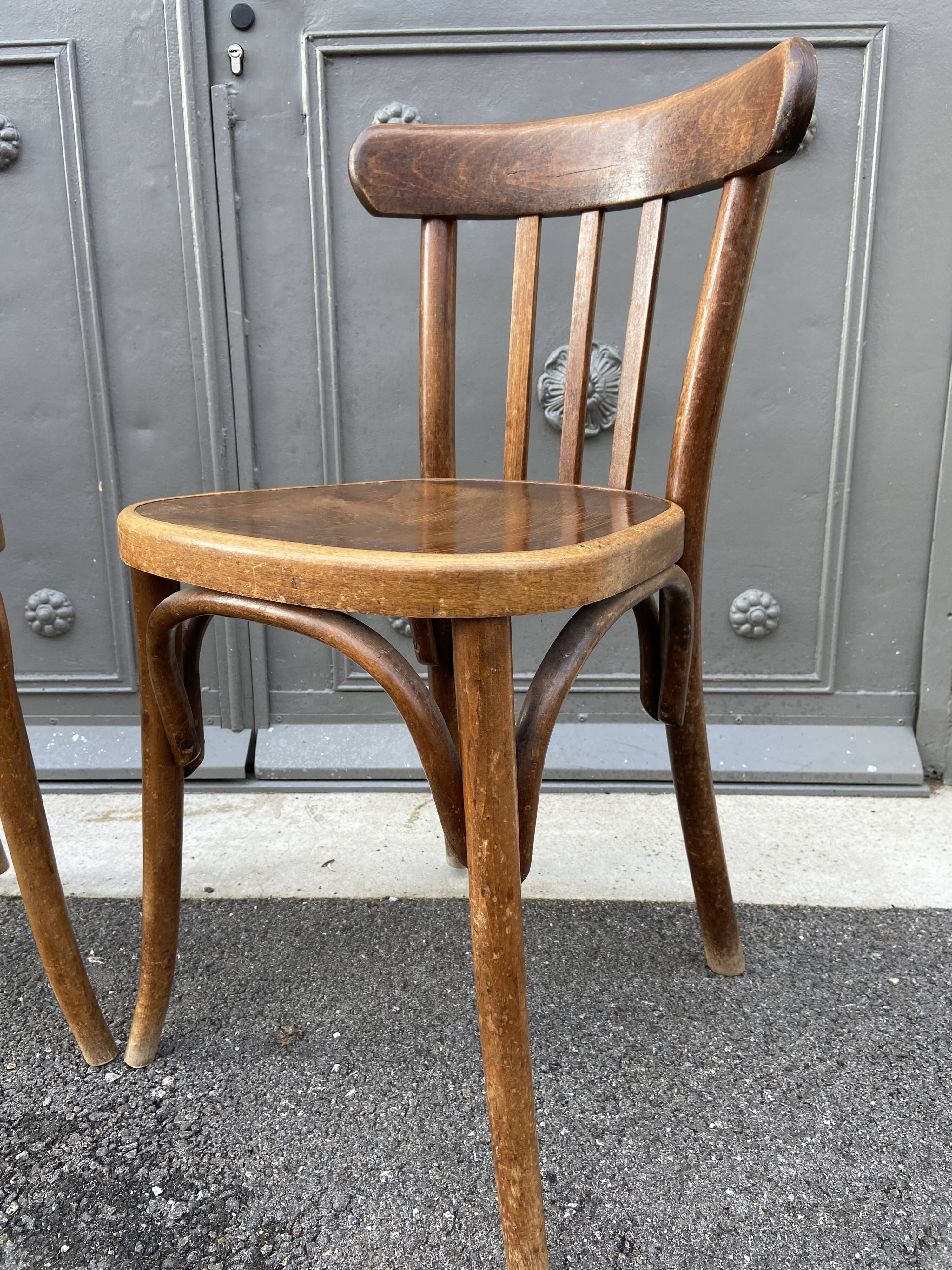 Pair of vintage 60s curved wood coffee chairs