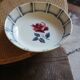 Red rose bowl art deco dolphin Digoin Sarreguemines