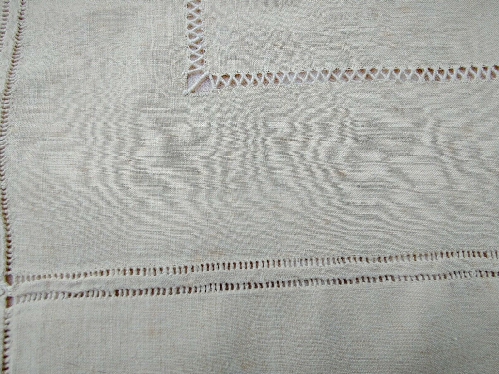 Old great days sheet & returns ecru linen canvas - (circa 1900) never used 228 x 290 cm