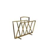 Hollywood regency bamboo-effect brass magazine rack, Montagnani, Italy 1970