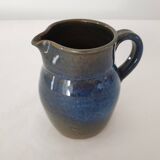 Small blue ceramic pitcher Signed Poterie de Nault