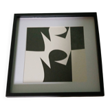 Tableau Vintage Art Optique - Victor Vasarely "Phantom" - Frame 40x40cm