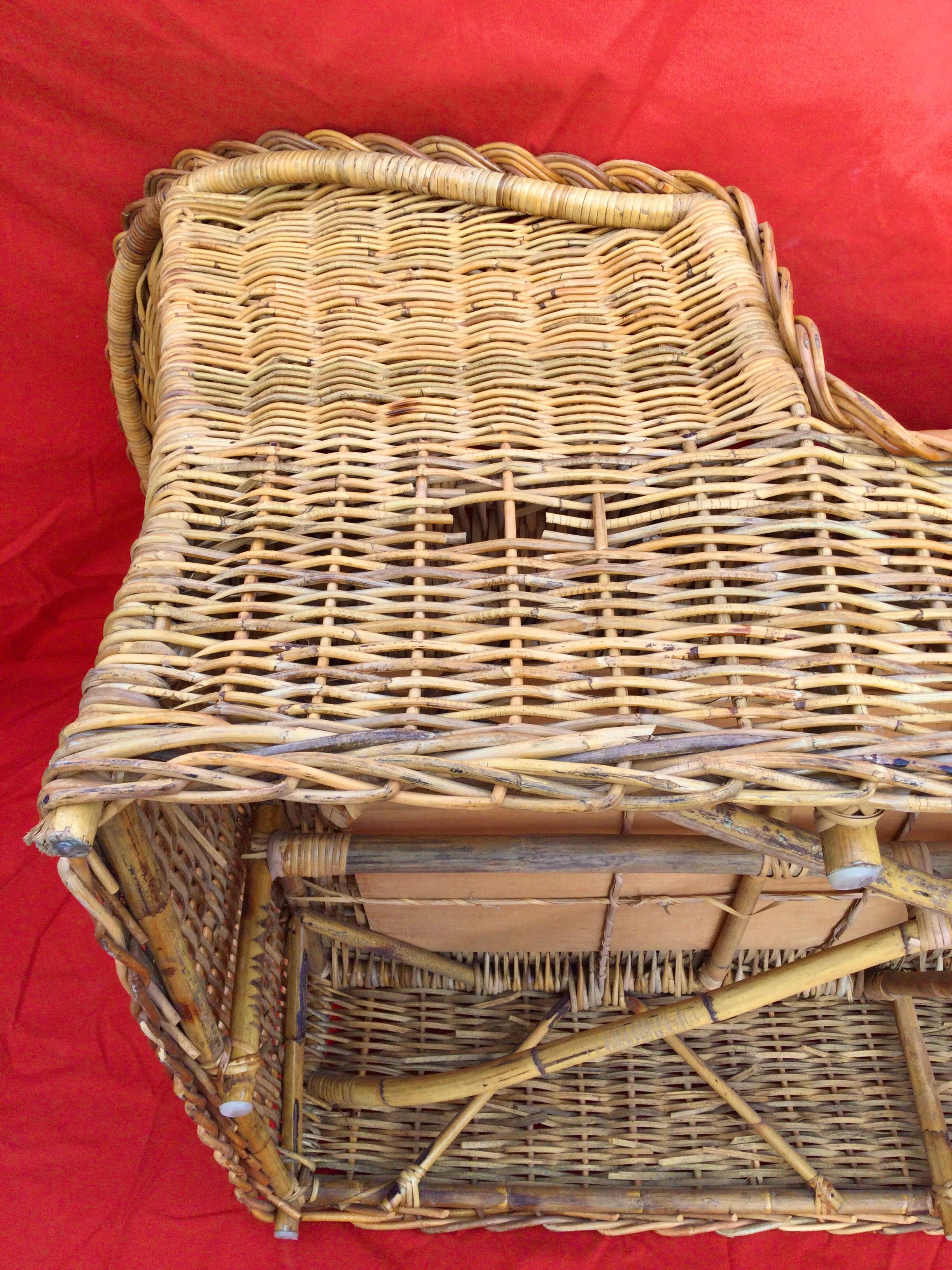 Méridienne en osier vintage