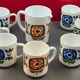 Pitcher and mugs mobil vintage 70s lot of 8 pieces