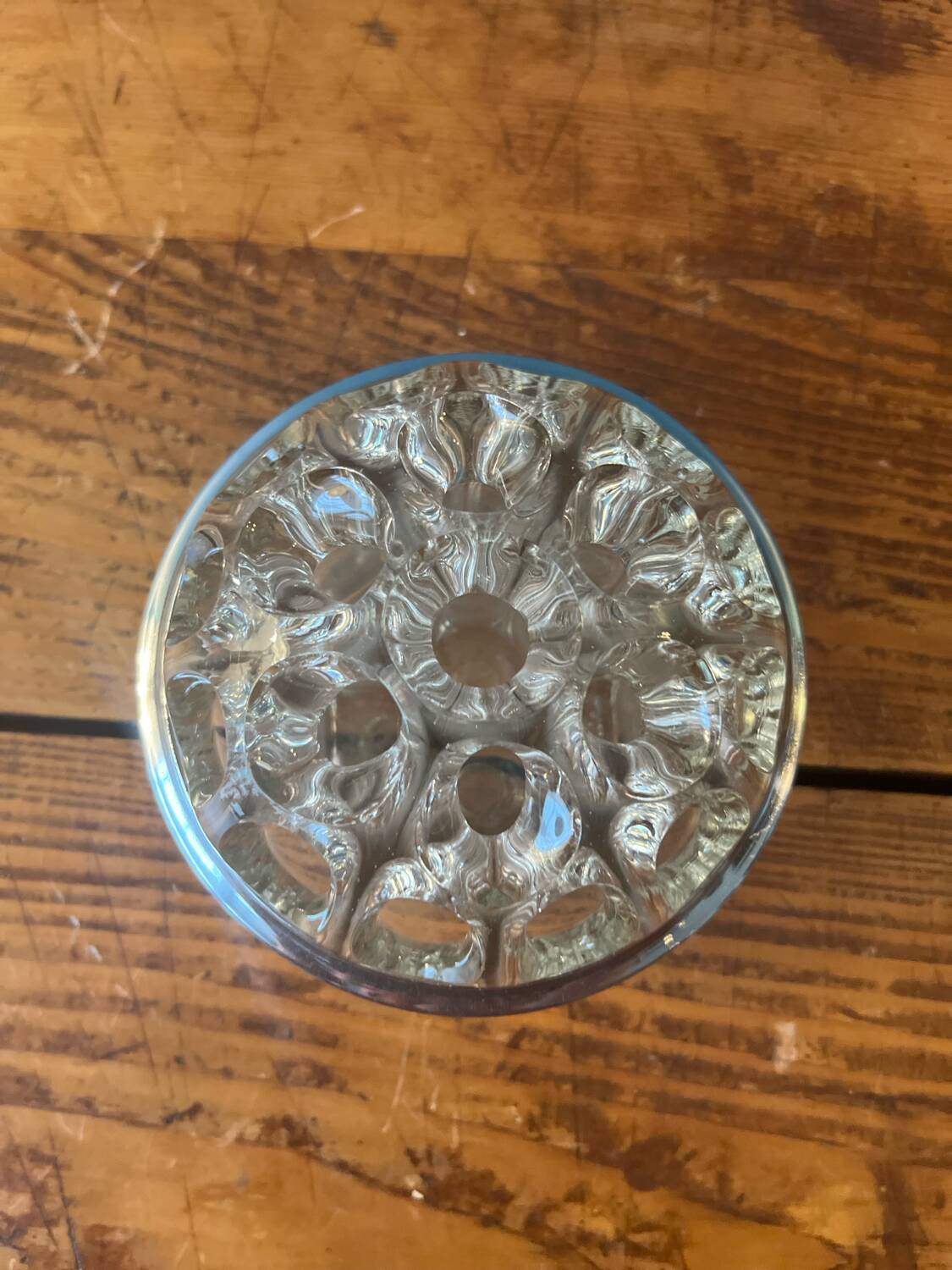 Flower pick in metal and crystal French work