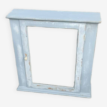 Solid gray wood cabinet with mirror door