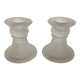 Pair of frosted glass candle holders