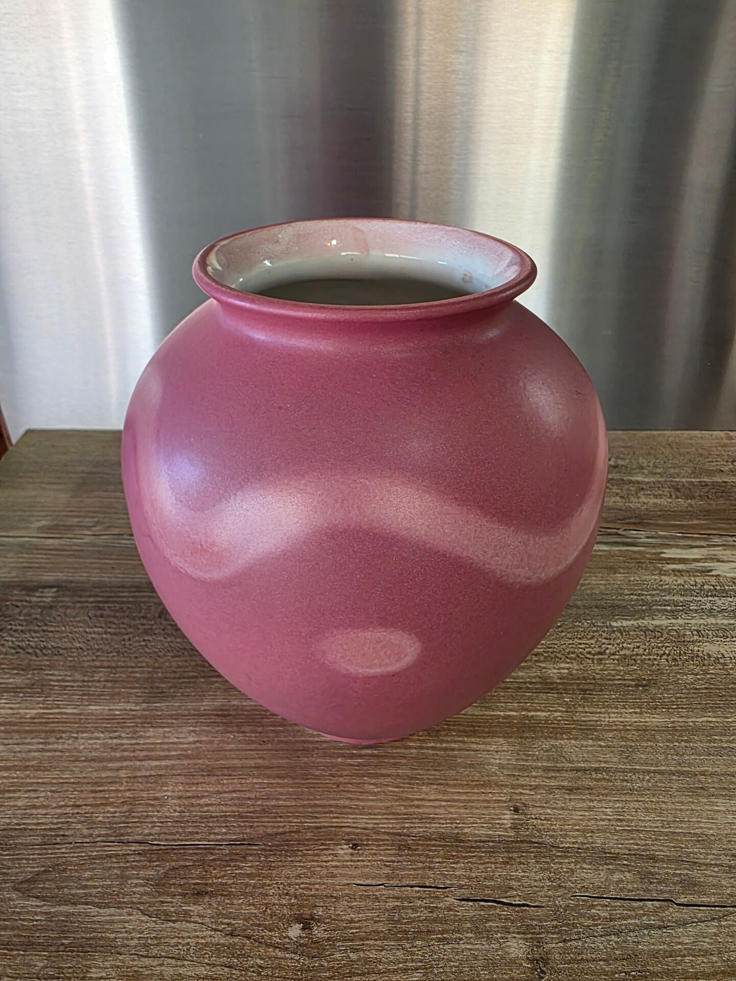 Round vase West Germany 650-21 Scheurich powder pink vintage 70s