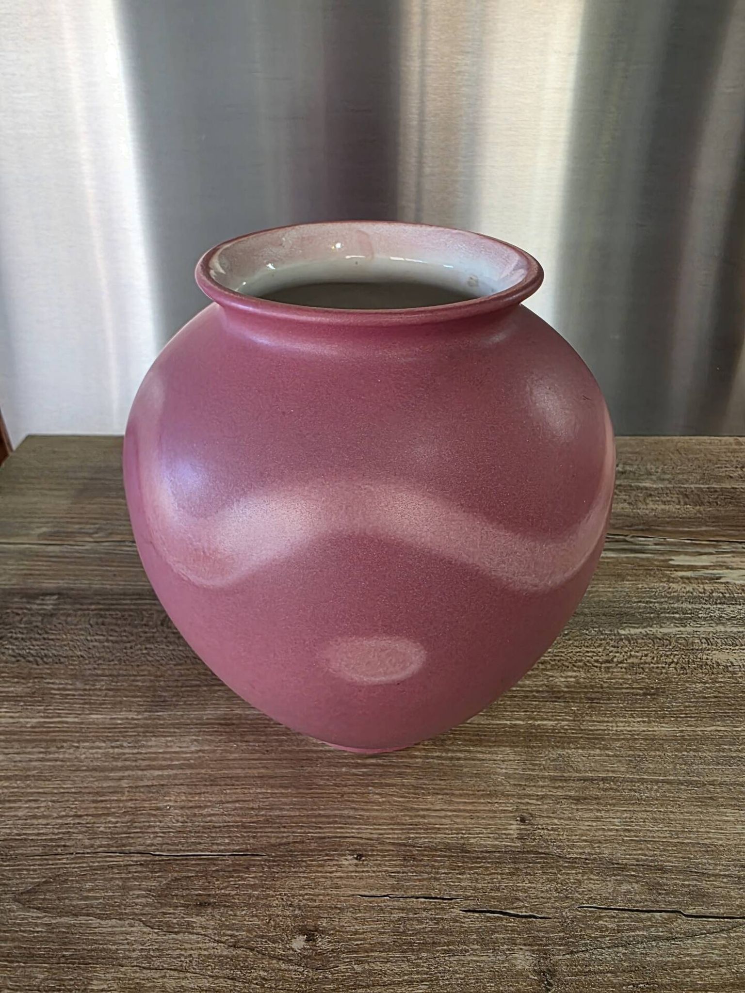 Round vase West Germany 650-21 Scheurich powder pink vintage 70s
