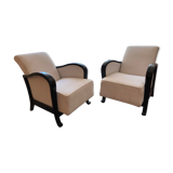Pair of art deco armchairs with system