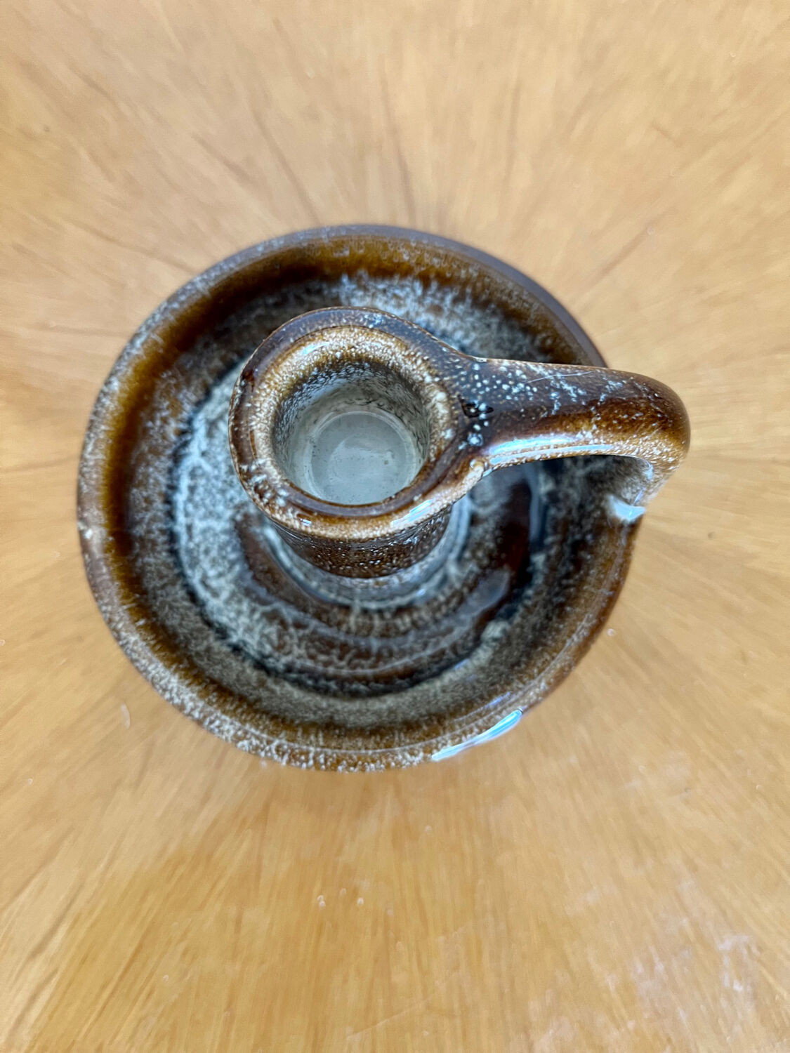 Vintage ceramic stoneware candle holder 1950