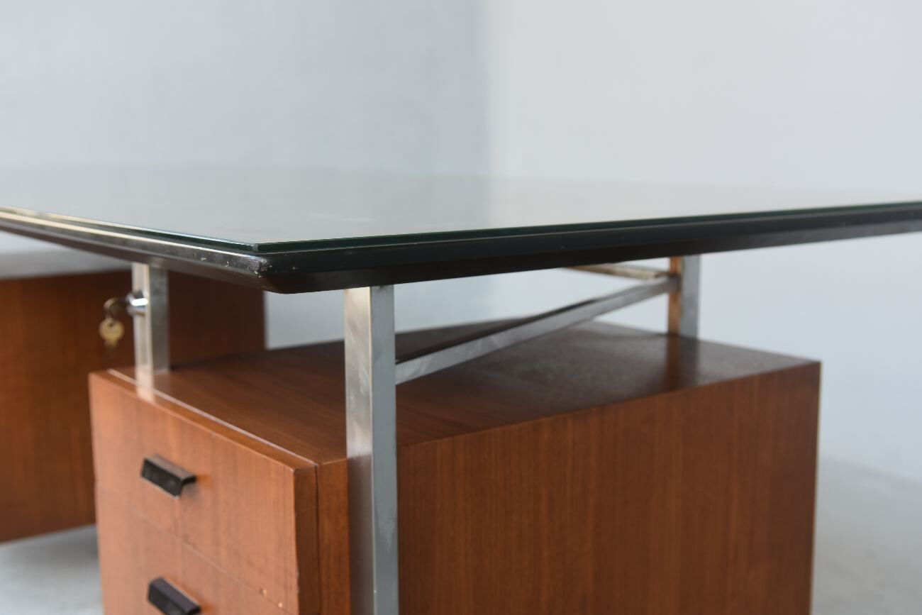 Desk rosewood and chrome 1960s