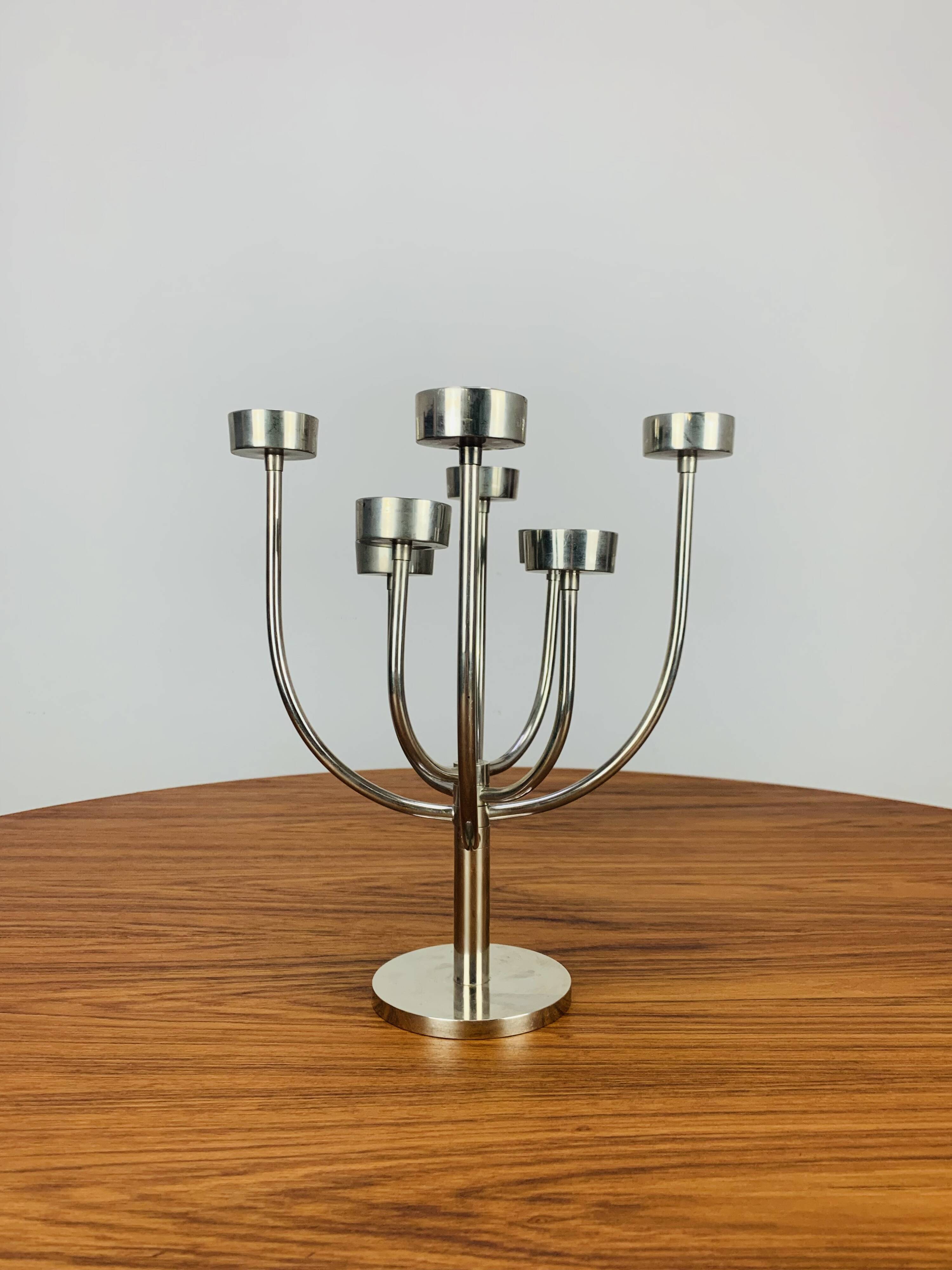 Vintage Habitat chandelier in stainless steel, 9 branches