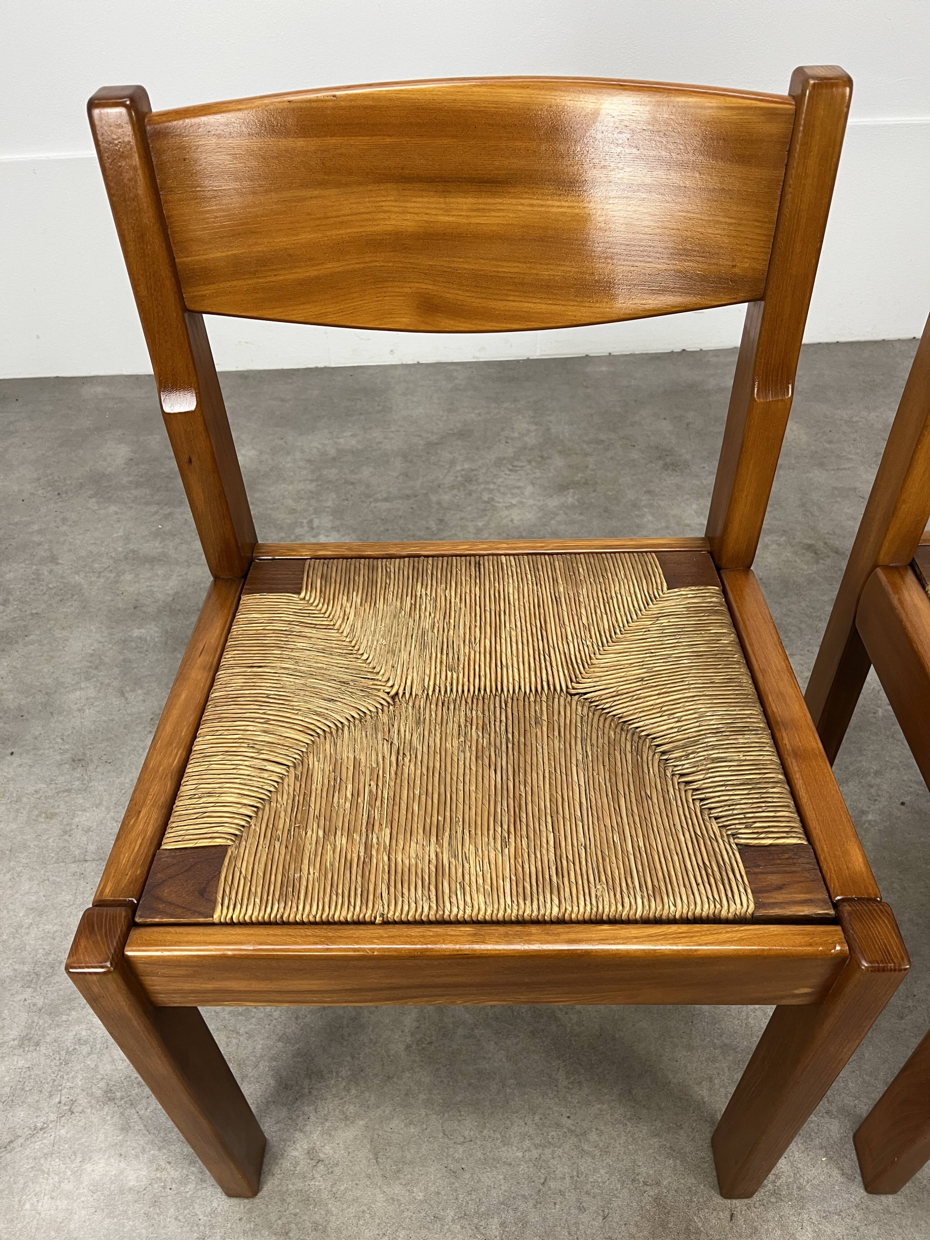 Paire de chaises maison Regain en orme et paille