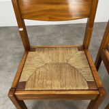 Pair of Regain house chairs in elm and straw