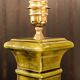 Green glazed ceramic lamp, Manises