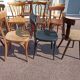 Set of 18 mismatched wooden bistro chairs - vintage