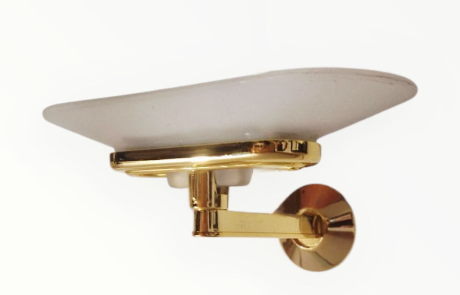 Jill Wall Light – Italian Design Arteluce 1980 – Brass & Opaline Glass