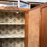 /Art Deco wardrobe with mirror in carved solid oak from the 20s/30s