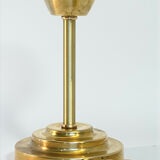 Pair of Art Deco bedside lamps in brass and etched glass