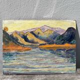 Old landscape painted with a knife