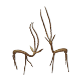 2 gazelles in African bronze, 1970