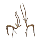 2 gazelles en bronze africain, 1970