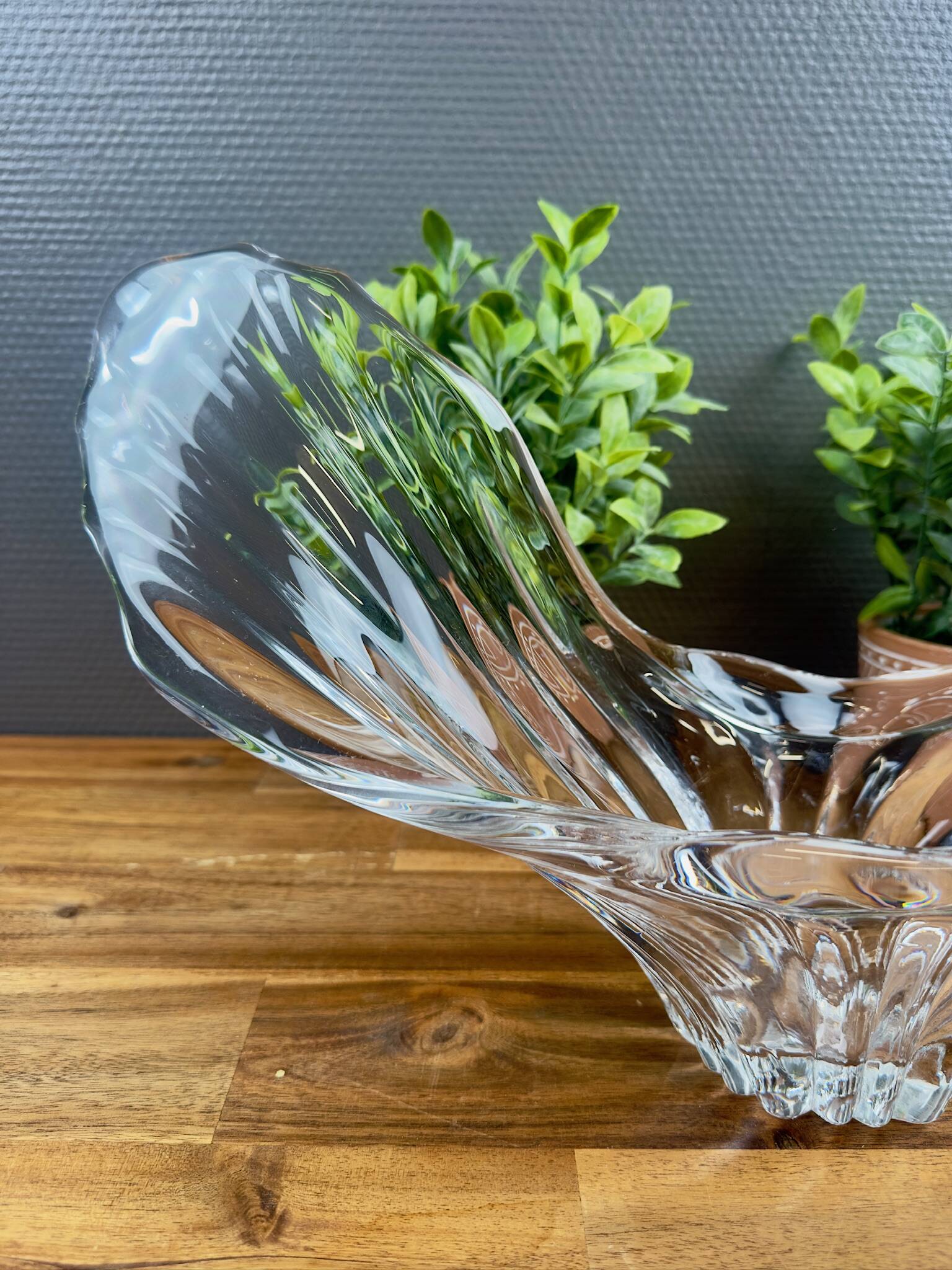 Vintage free-form glass bowl – decorative design plate