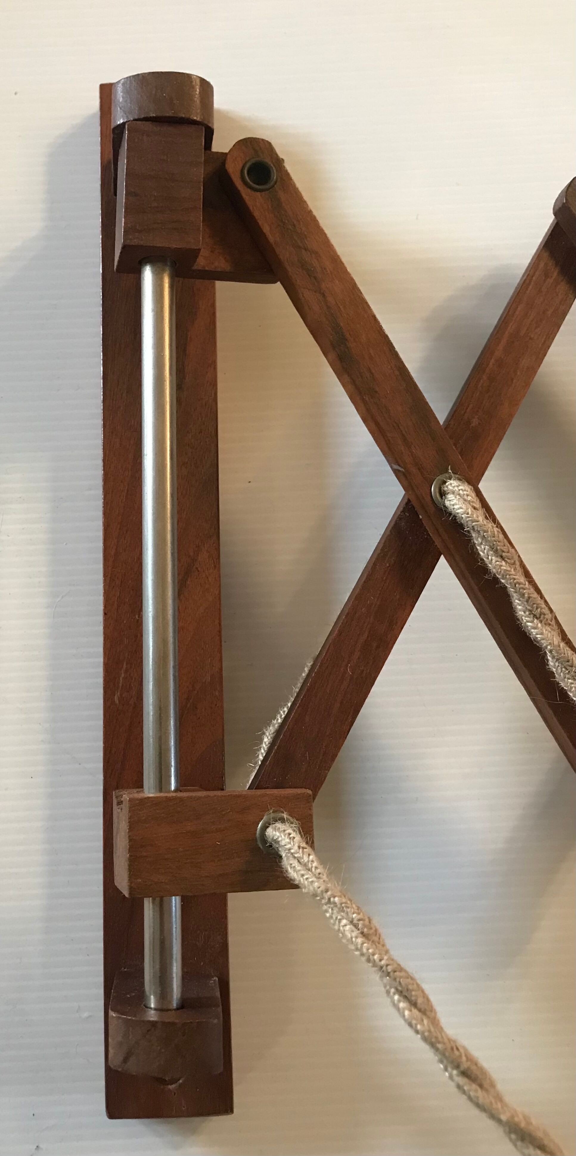 Scandinavian teak scissor lamp