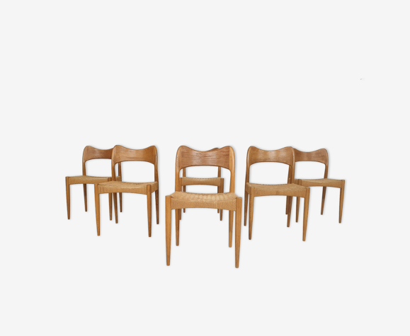 Ensemble de six chaises Arne Hovmand Olsen pour Mogens Kold en papier, Danemark des années 1950