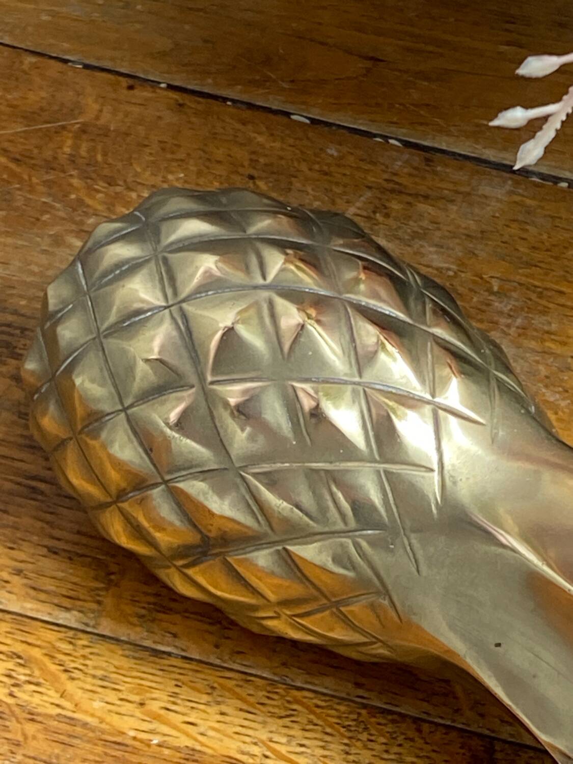 Pineapple vase in solid brass
