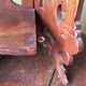 Small corner shelf in solid wood singable foldable art nouveau