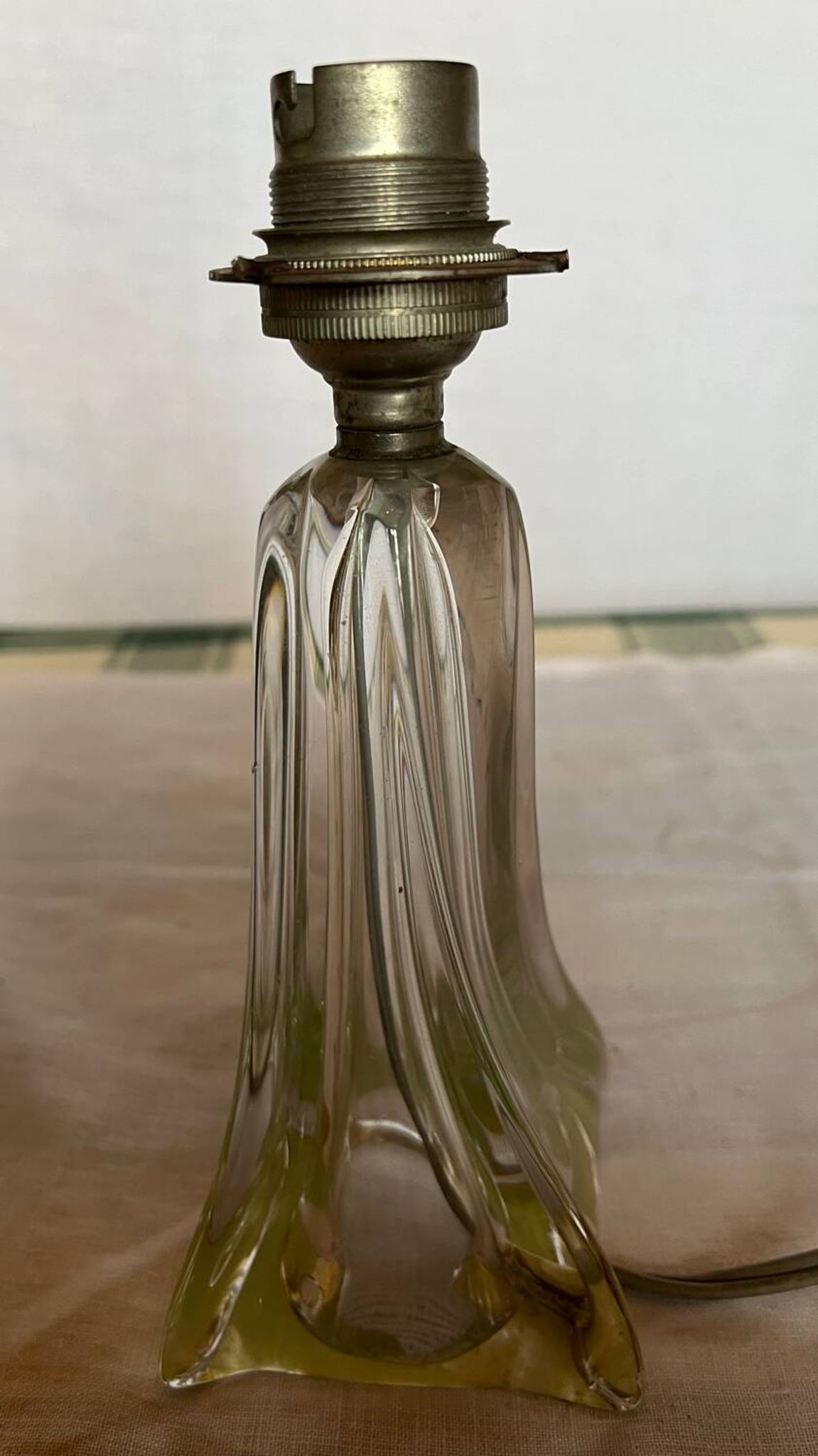 Pied de lampe cristal Daum vintage