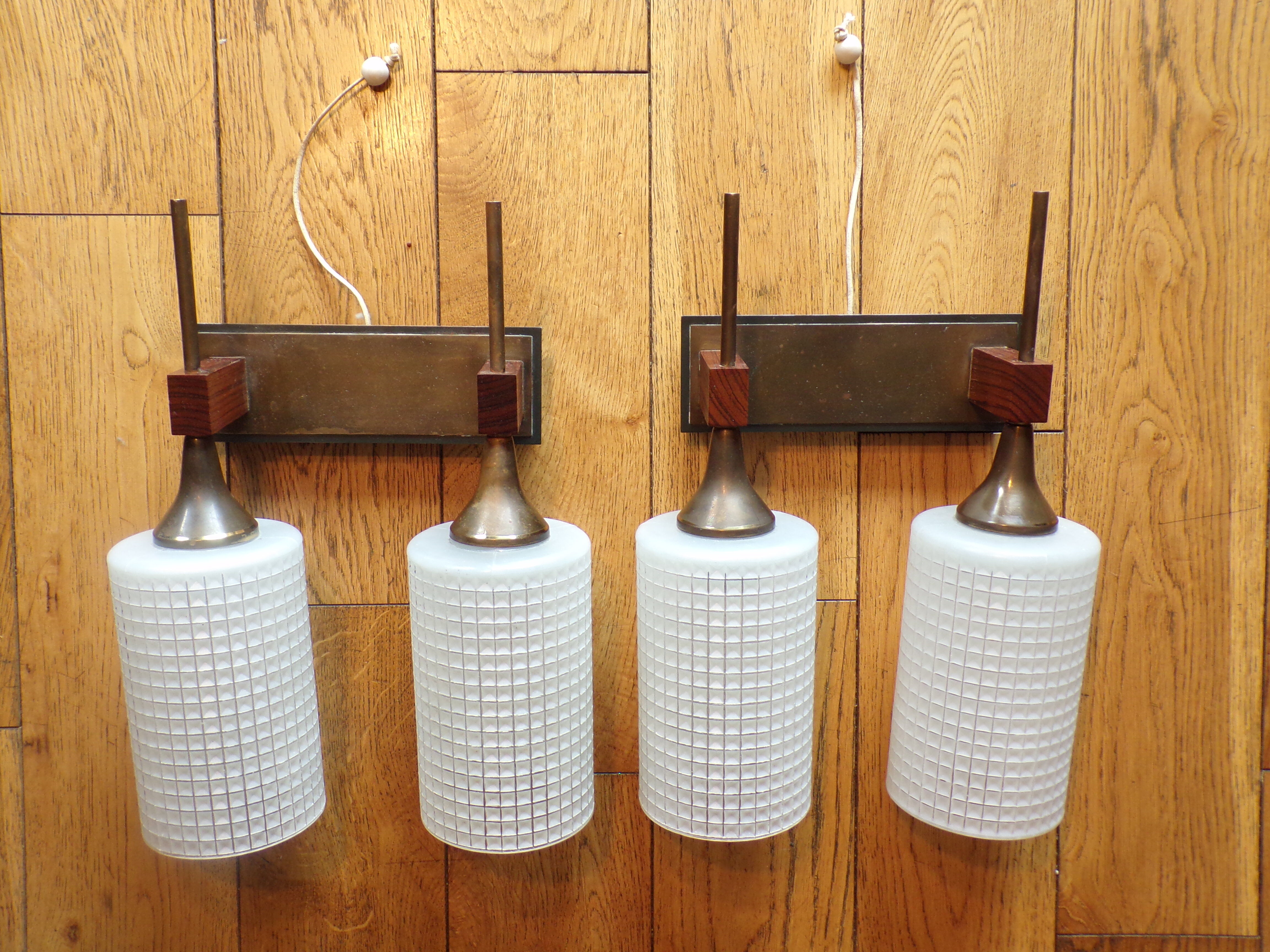 Pair of wall lamps Neuhaus Leuchten 2 burners 1960