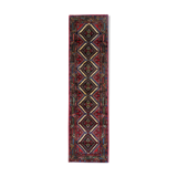 Long oriental handwoven geometric carpet vintage persian runner rug 78x278cm