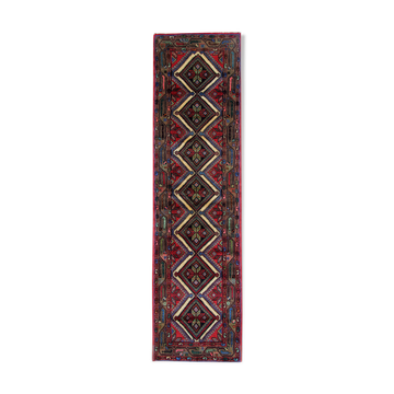 Long oriental handwoven geometric carpet vintage persian runner rug 78x278cm