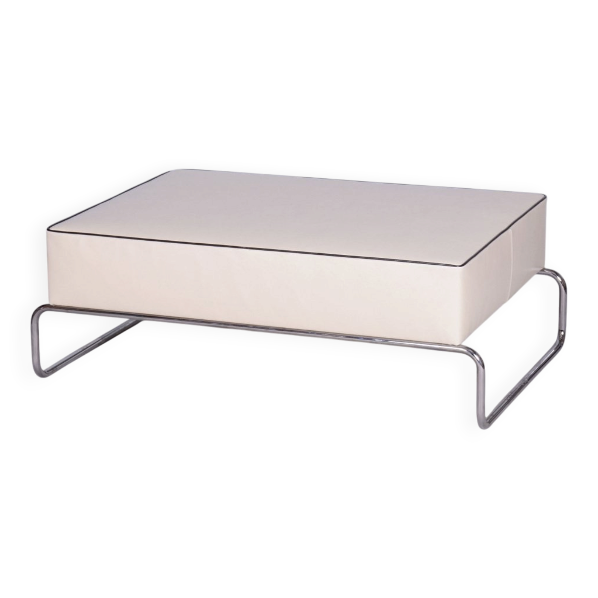Bauhaus Stool or Coffee Table in Chromed Steel, Czechia, 1930s