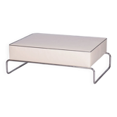 Banc, table basse Bauhaus en acier chromé, Tchécoslovaquie, années 1930