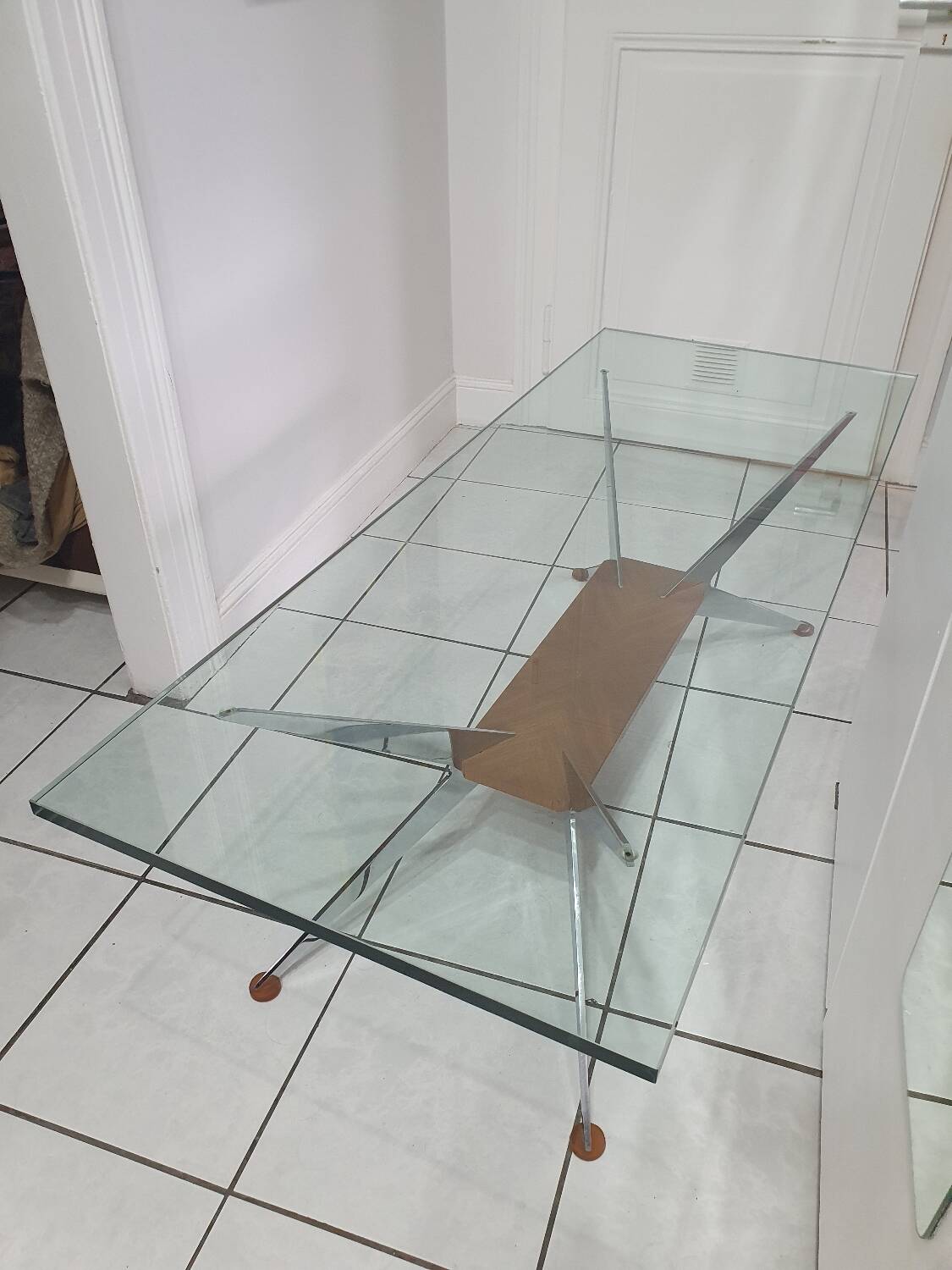 Coffee table with compass legs from the 60s