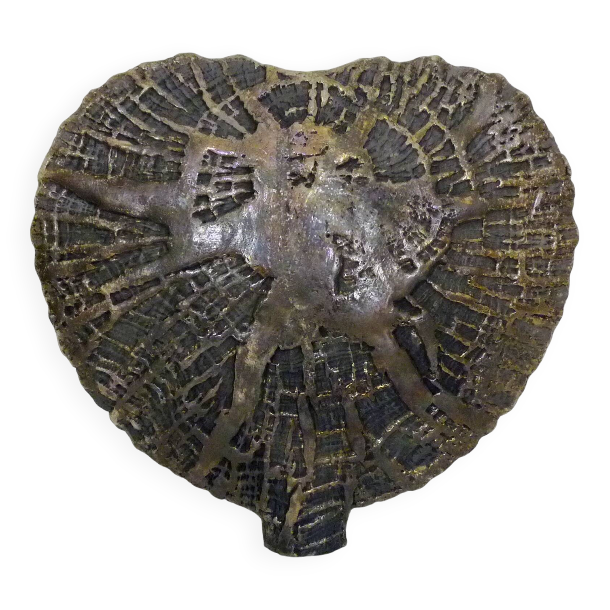 Large vintage ceramic heart-shaped vase signed 80s 35X38 cm