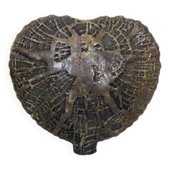Grand vase vintage en céramique forme cœur signé Années 80 35X38 cm