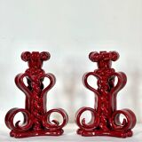 Art Deco slip candlesticks